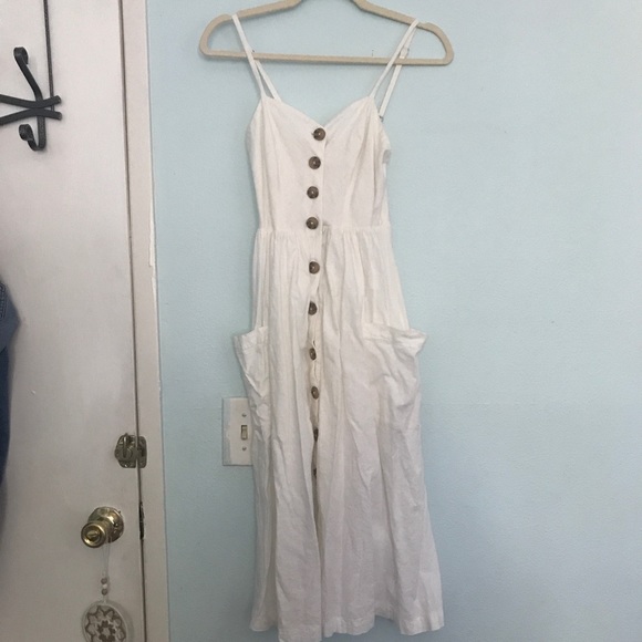 Urban Outfitters Linen Button Down Midi Dress - Picture 2 of 6